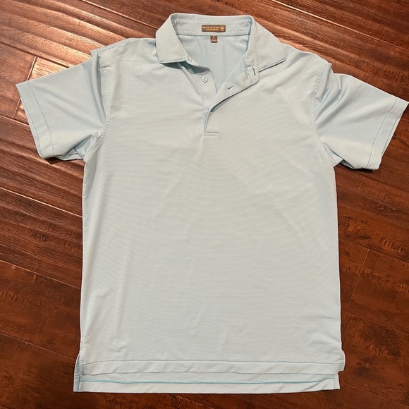 Peter Millar Summer Comfort Jubilee Polo Men’s Medium Green Blue Seafoam - Picture 4 of 5